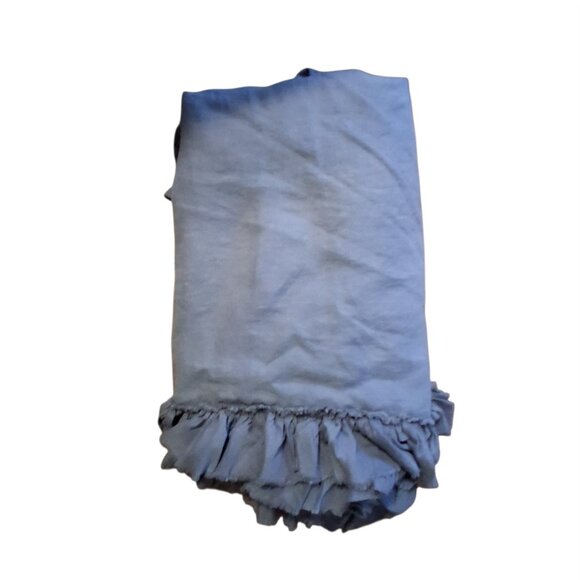 Wamsutta Vintage duvet cover queen gray linen + 2 shams ruffle - Picture 2 of 11